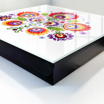 Key cabinet for wall Folk flowers