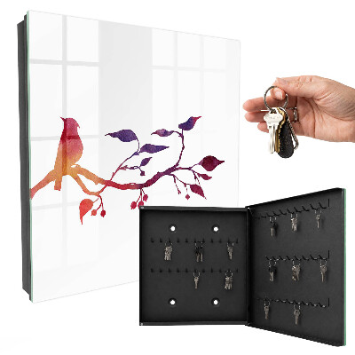 Key storage box A branch with a bird