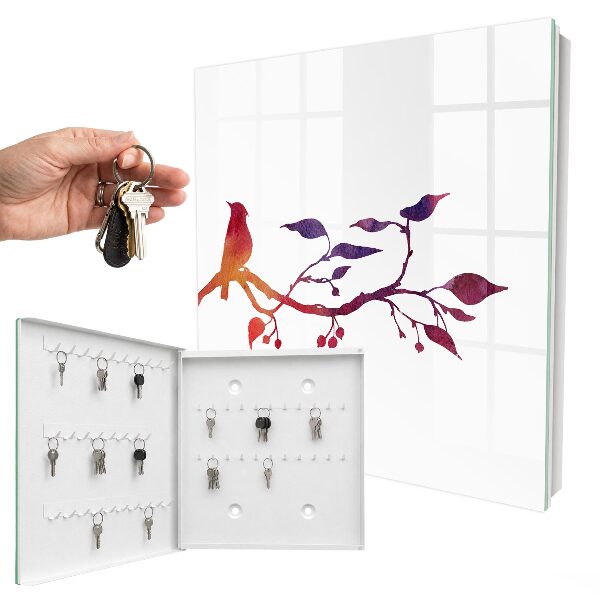 Key storage box A branch with a bird