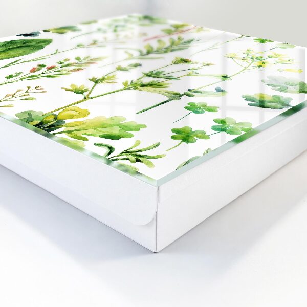 Key cabinet for wall Watercolor plants