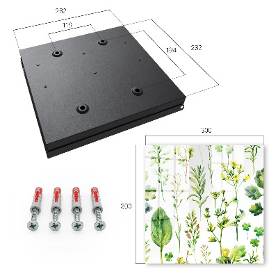 Key cabinet for wall Watercolor plants