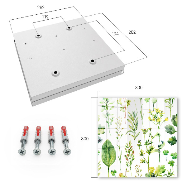 Key cabinet for wall Watercolor plants