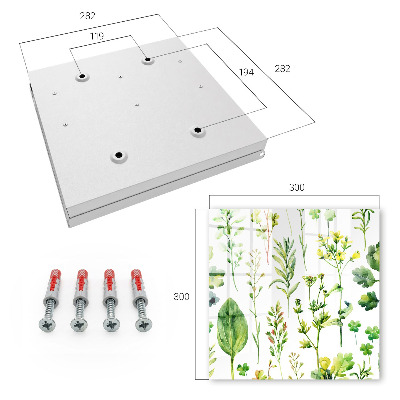 Key cabinet for wall Watercolor plants