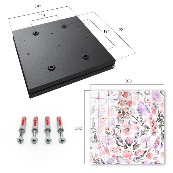 Key storage box Pastel flowers