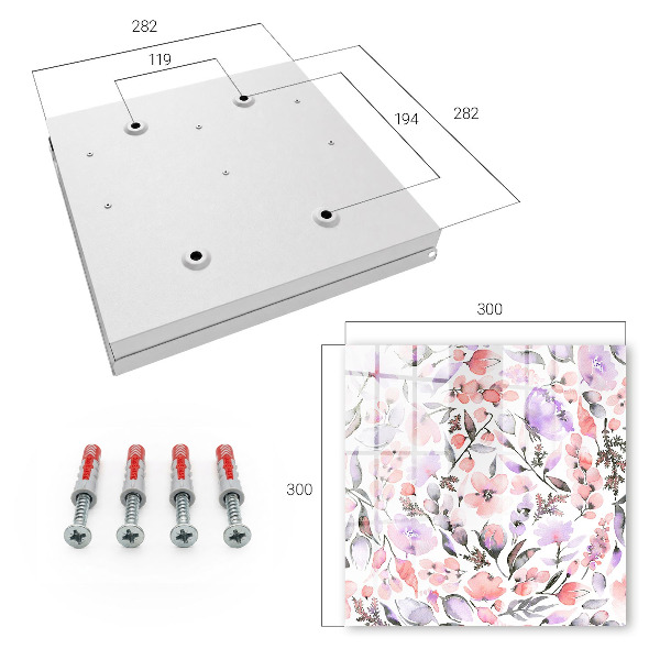 Key storage box Pastel flowers