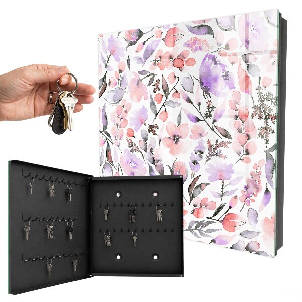 Key storage box Pastel flowers