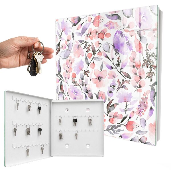 Key storage box Pastel flowers