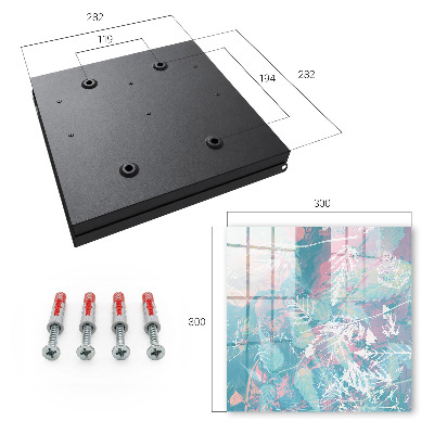 Key cabinet for wall Pastel leaves