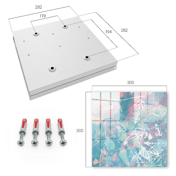 Key cabinet for wall Pastel leaves