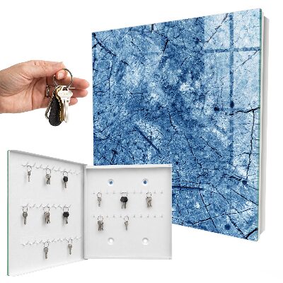 Key cabinet for wall Blue texture