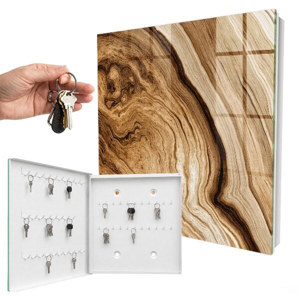 Key cabinet for wall Wooden waves