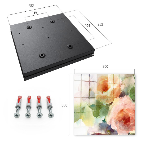 Key storage box Floral motif