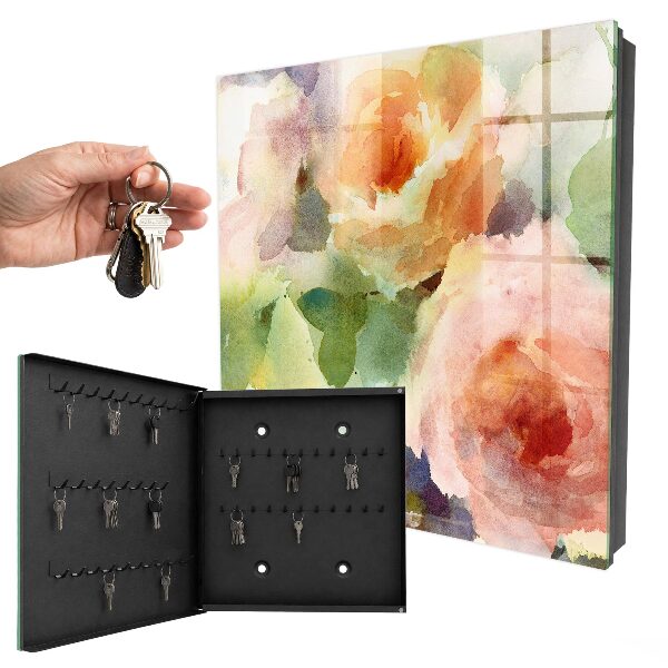 Key storage box Floral motif