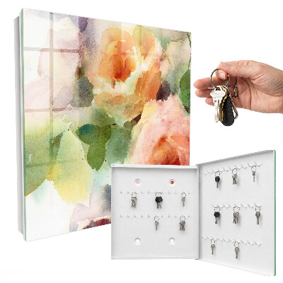 Key storage box Floral motif