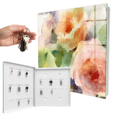 Key storage box Floral motif