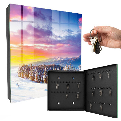 Key cabinet for wall Winter sunset
