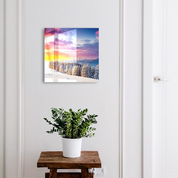 Key cabinet for wall Winter sunset