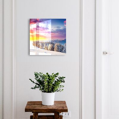 Key cabinet for wall Winter sunset