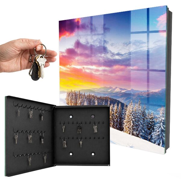 Key cabinet for wall Winter sunset