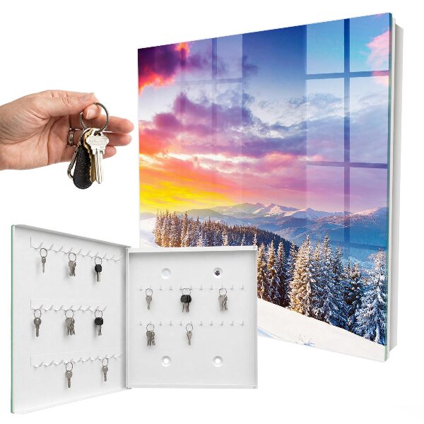 Key cabinet for wall Winter sunset