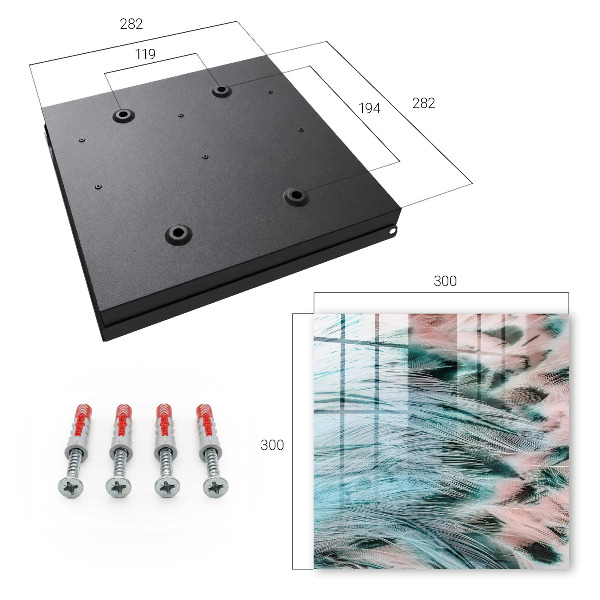 Key cabinet for wall Pastel feathers