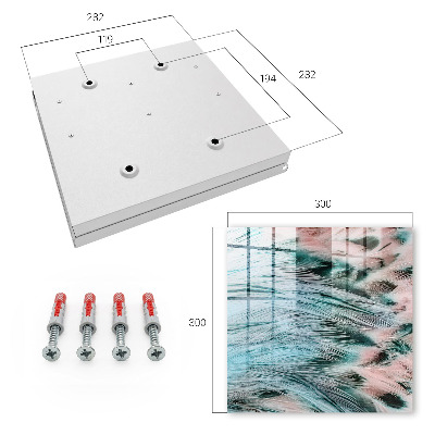 Key cabinet for wall Pastel feathers
