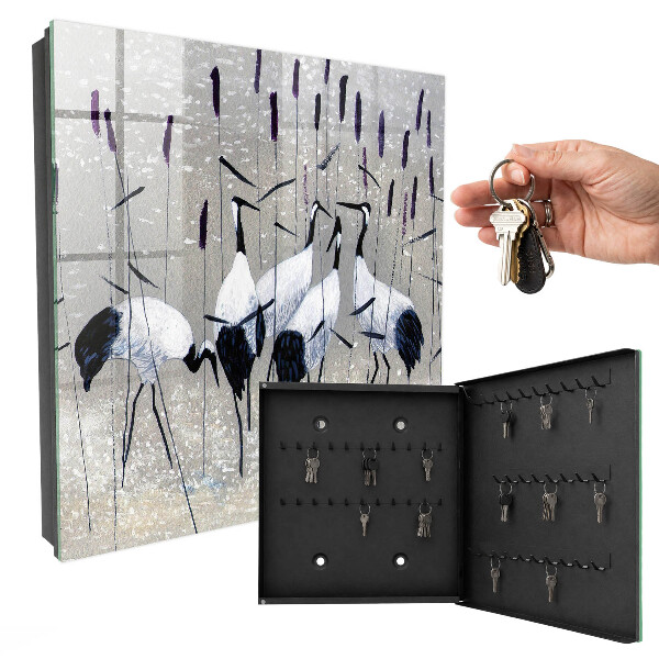 Key cabinet for wall Cranes and reeds