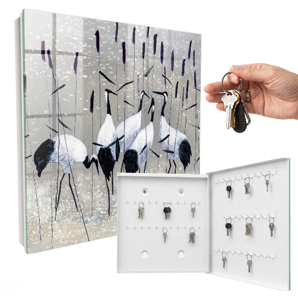 Key cabinet for wall Cranes and reeds
