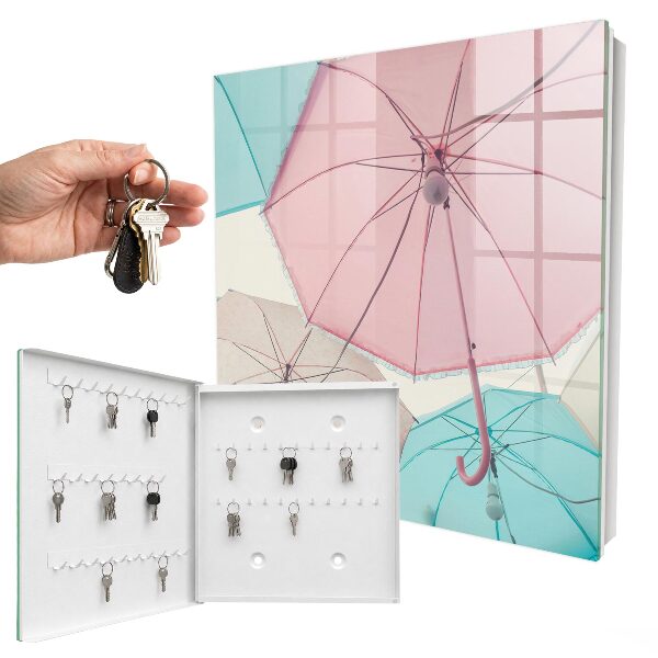 Key storage box Pastel umbrellas