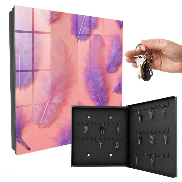 Key box Purple feathers