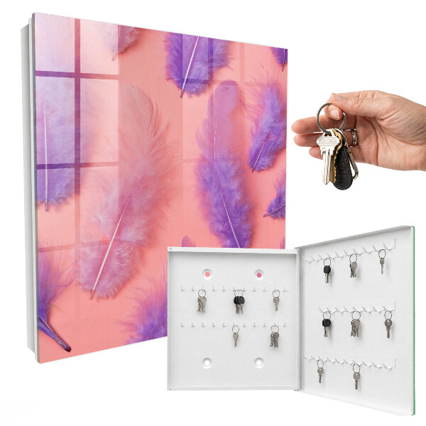 Key box Purple feathers