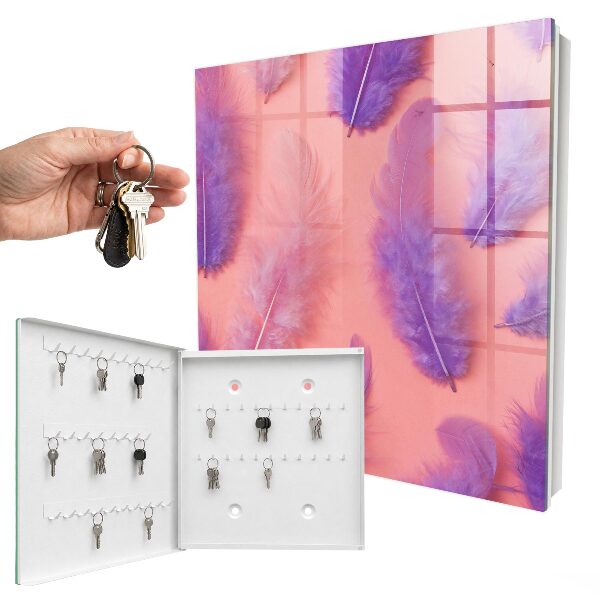 Key box Purple feathers