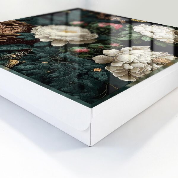 Key cabinet for wall Peony flowers