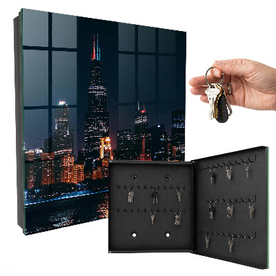 Key cabinet for wall City at night
