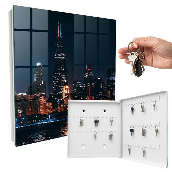Key cabinet for wall City at night