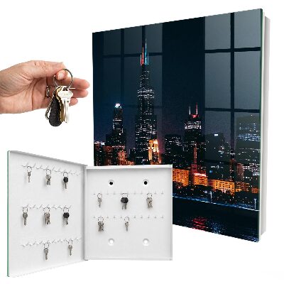 Key cabinet for wall City at night
