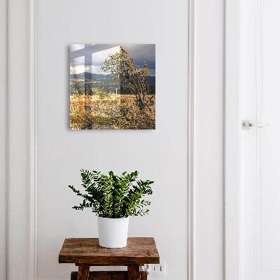 Key storage box Autumn landscape