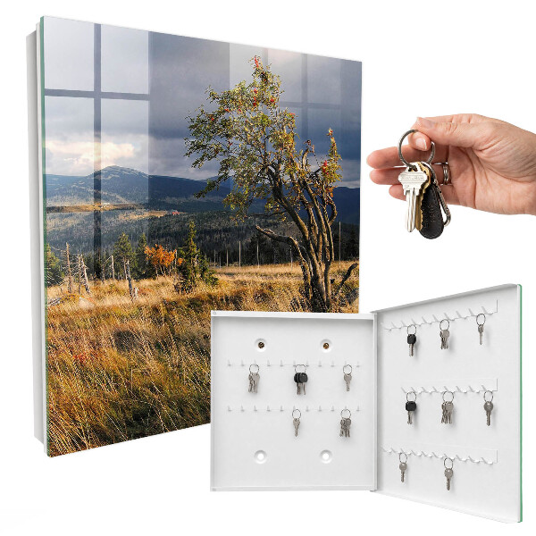 Key storage box Autumn landscape