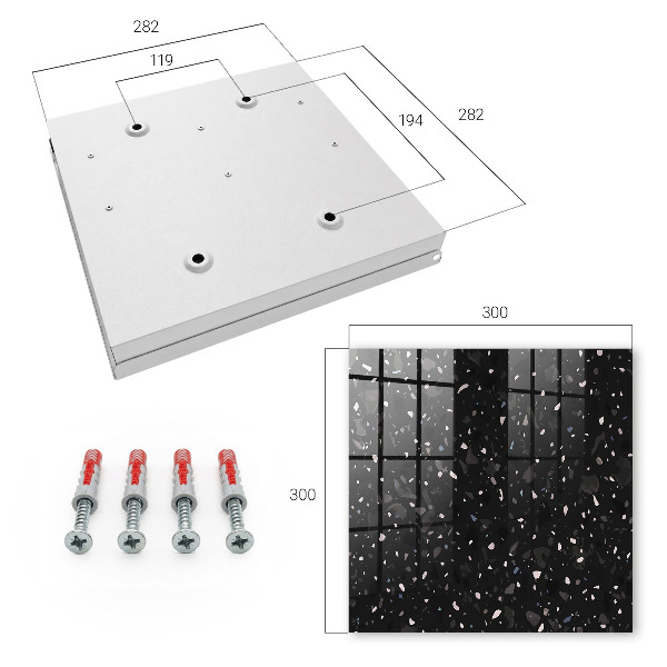 Key storage box Black terrazzo