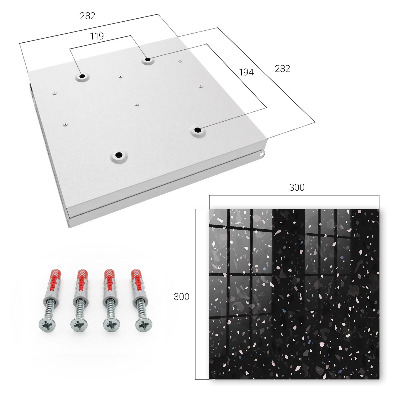 Key storage box Black terrazzo