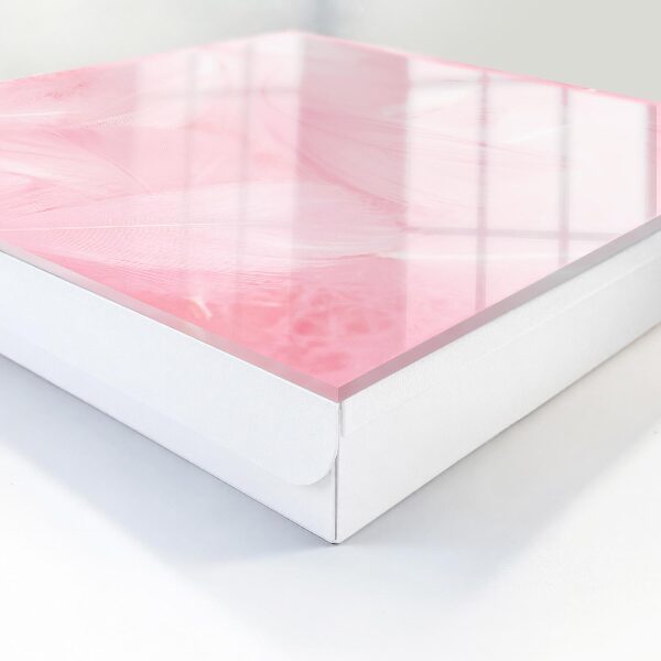 Key storage box Pink feathers