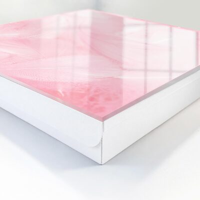 Key storage box Pink feathers