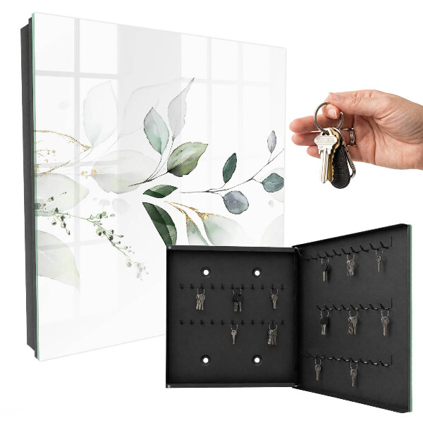 Key storage box Watercolor leaves