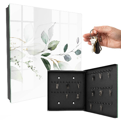 Key storage box Watercolor leaves