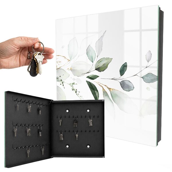 Key storage box Watercolor leaves