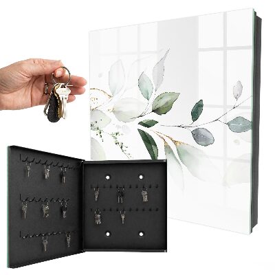 Key storage box Watercolor leaves