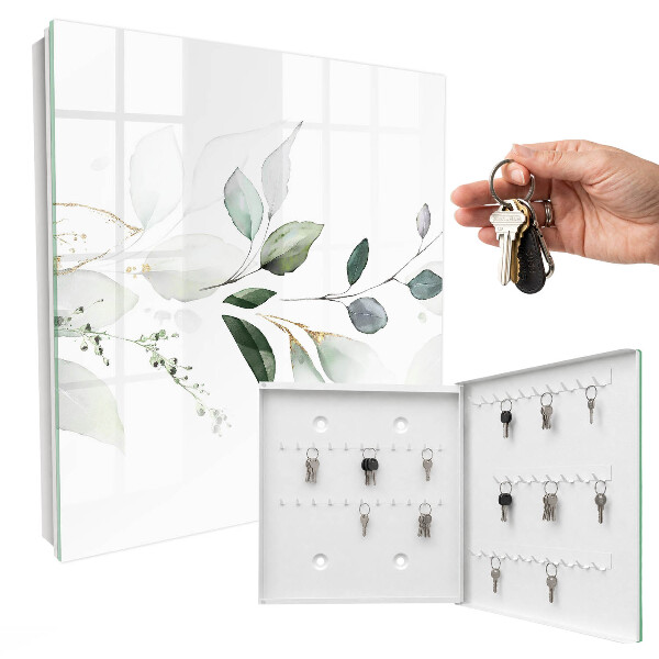 Key storage box Watercolor leaves
