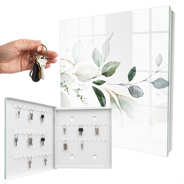 Key storage box Watercolor leaves