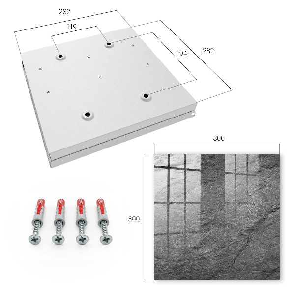 Key cabinet for wall Gray stone