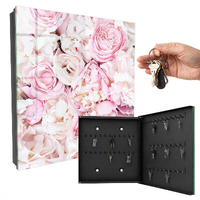 Key cabinet for wall Pastel flowers